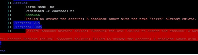 حل مشكلة cpanel user” already exists